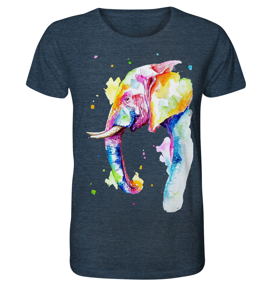 Bunter Elefant - Organic Shirt (meliert)