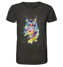 Lade das Bild in den Galerie-Viewer, Bunte Katze - Organic Shirt (meliert)
