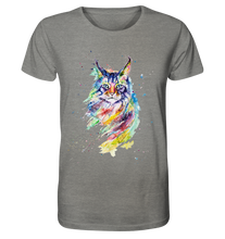 Lade das Bild in den Galerie-Viewer, Bunte Katze - Organic Shirt (meliert)
