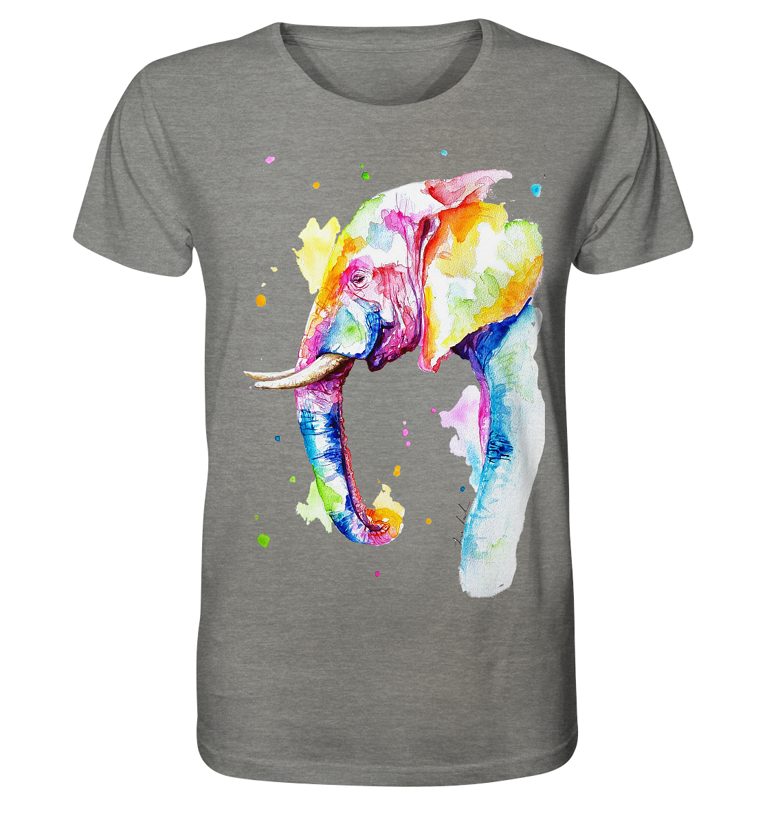 Bunter Elefant - Organic Shirt (meliert)