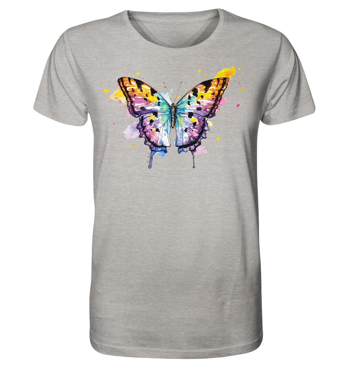Bunter Schmetterling - Organic Shirt (meliert)