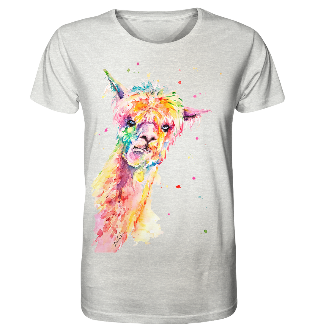 Lustiges Alpaka - Organic Shirt (meliert)