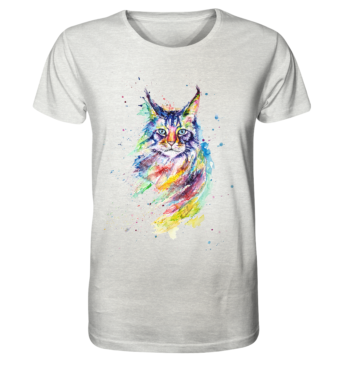 Bunte Katze - Organic Shirt (meliert)