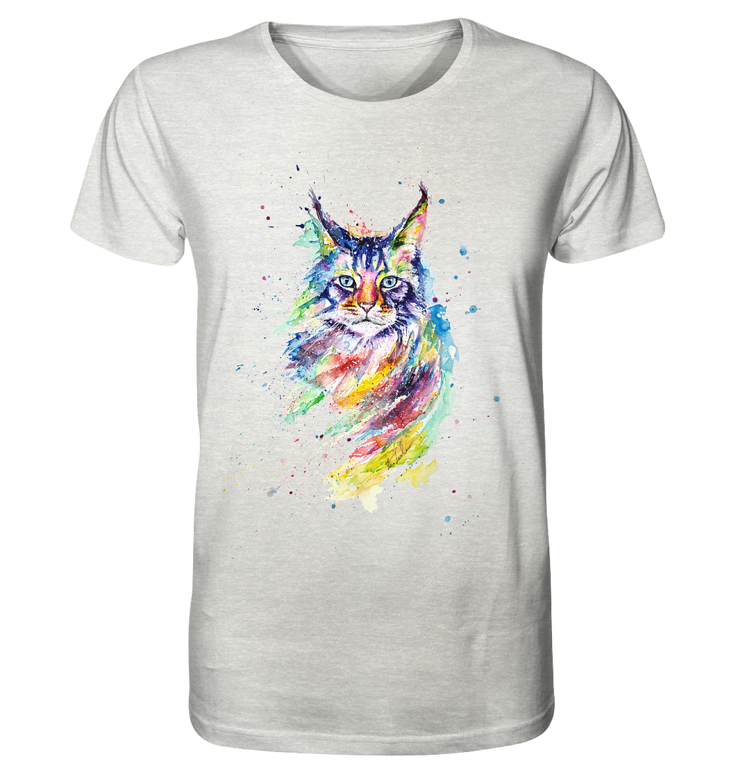 Bunte Katze - Organic Shirt (meliert)