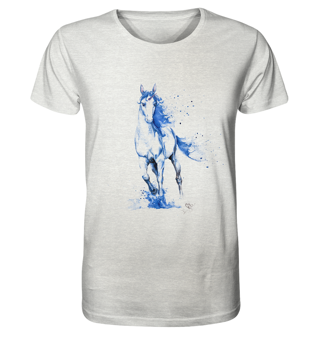 Blaues Einhorn - Organic Shirt (meliert)