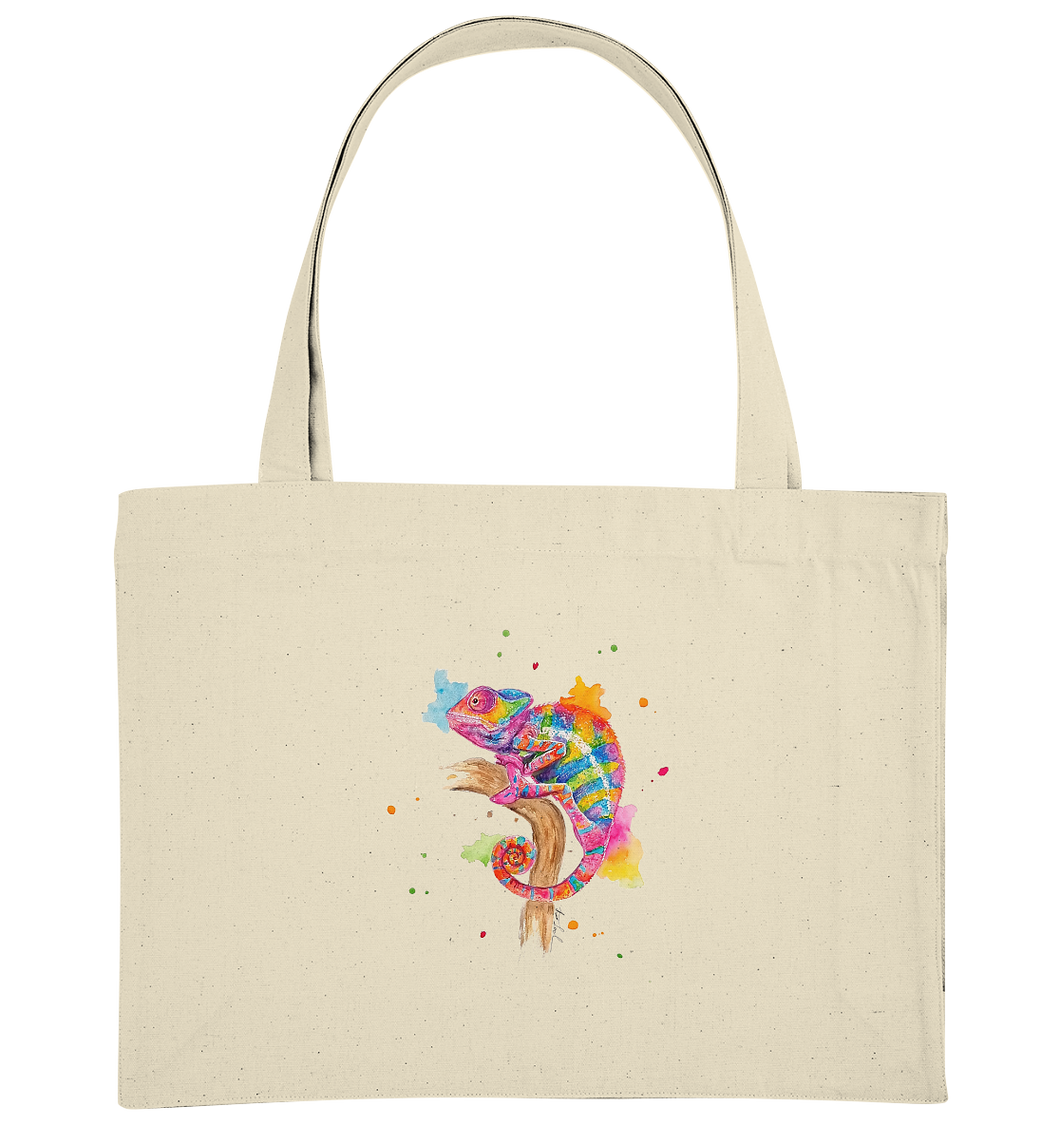 Buntes Chamäleon  - Organic Shopping-Bag