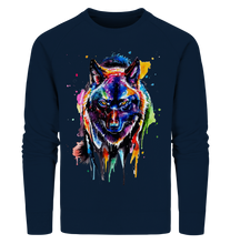Lade das Bild in den Galerie-Viewer, Bunter schwarzer Wolf - Organic Sweatshirt
