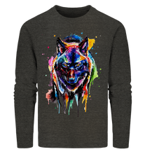 Lade das Bild in den Galerie-Viewer, Bunter schwarzer Wolf - Organic Sweatshirt
