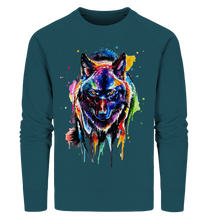 Lade das Bild in den Galerie-Viewer, Bunter schwarzer Wolf - Organic Sweatshirt
