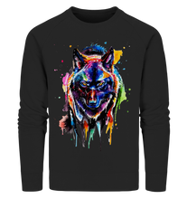 Lade das Bild in den Galerie-Viewer, Bunter schwarzer Wolf - Organic Sweatshirt
