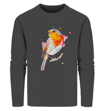 Lade das Bild in den Galerie-Viewer, Buntes Rotkehlchen - Organic Sweatshirt
