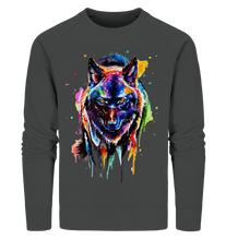 Lade das Bild in den Galerie-Viewer, Bunter schwarzer Wolf - Organic Sweatshirt
