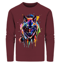 Lade das Bild in den Galerie-Viewer, Bunter schwarzer Wolf - Organic Sweatshirt
