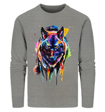 Lade das Bild in den Galerie-Viewer, Bunter schwarzer Wolf - Organic Sweatshirt
