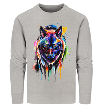 Lade das Bild in den Galerie-Viewer, Bunter schwarzer Wolf - Organic Sweatshirt
