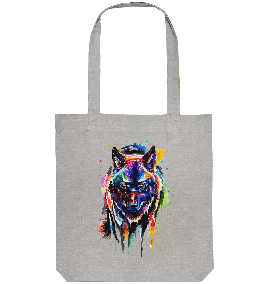Bunter schwarzer Wolf - Organic Tote-Bag