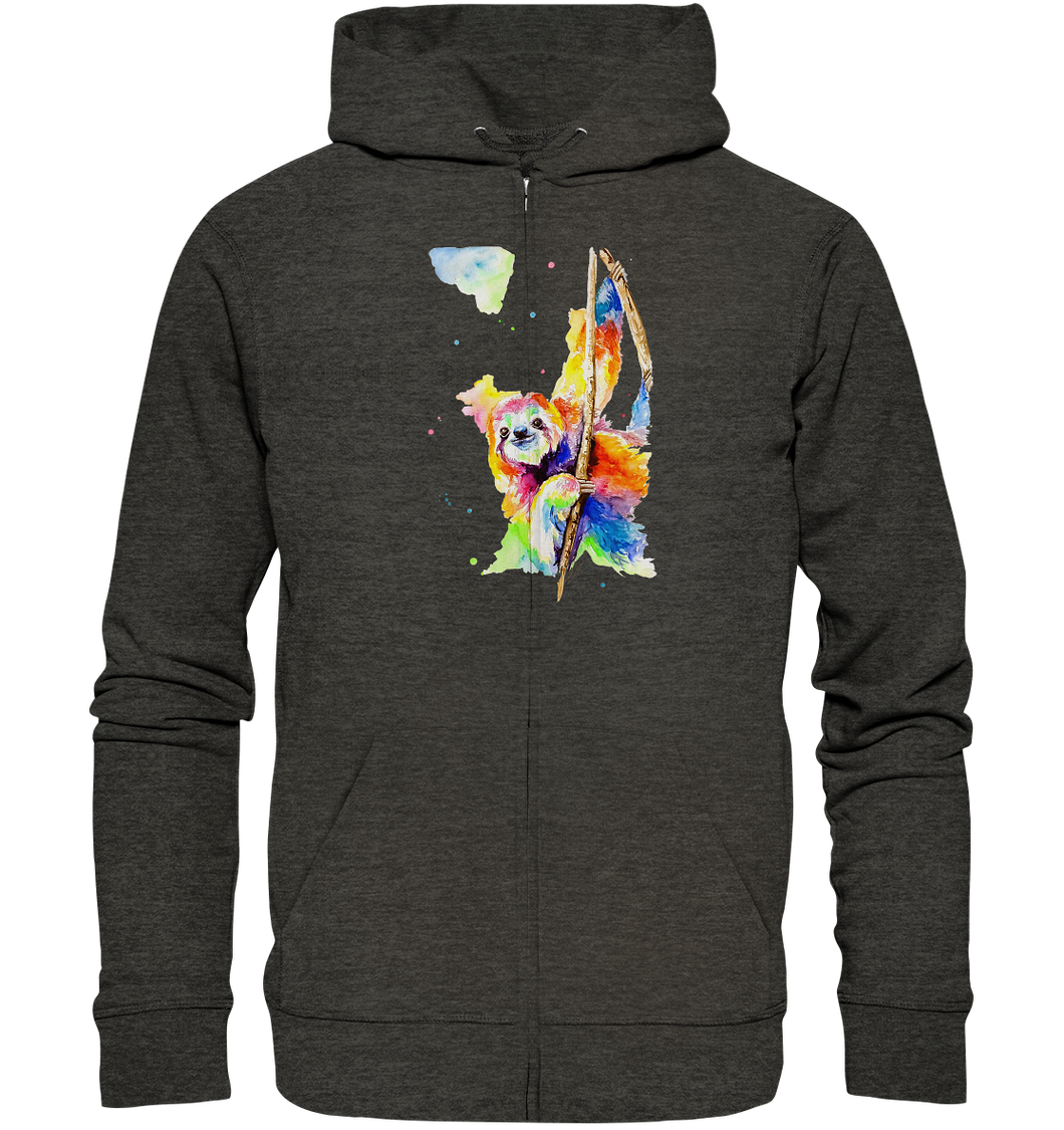 Buntes Faultier - Organic Zipper