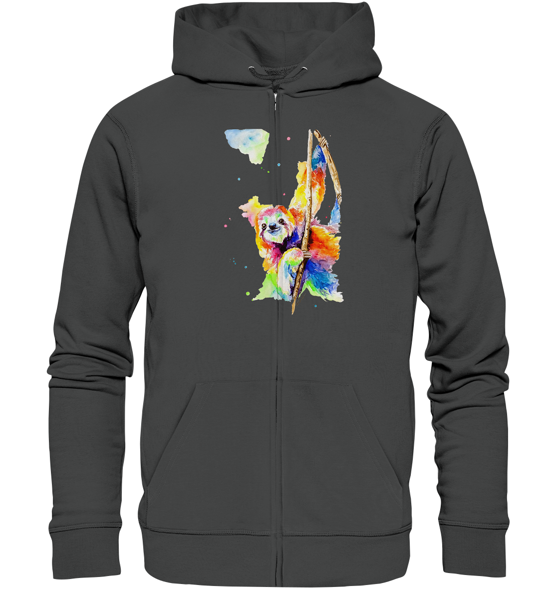 Buntes Faultier - Organic Zipper