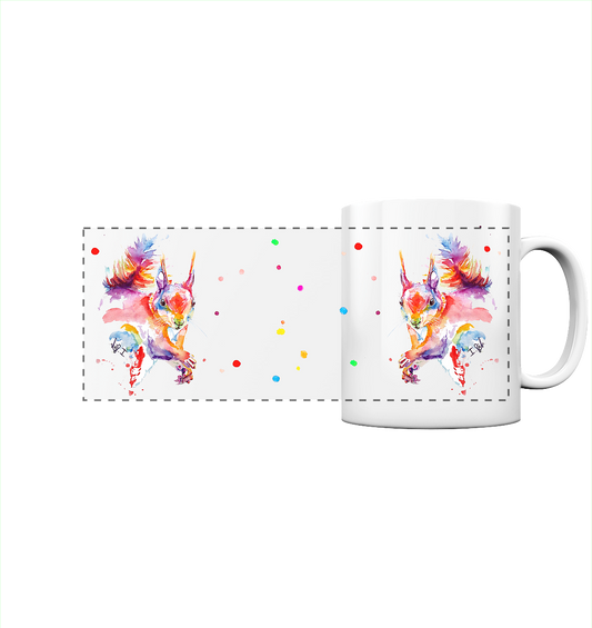 Trinkgefäße mit buntem Eichhörnchen - Panorama Tasse