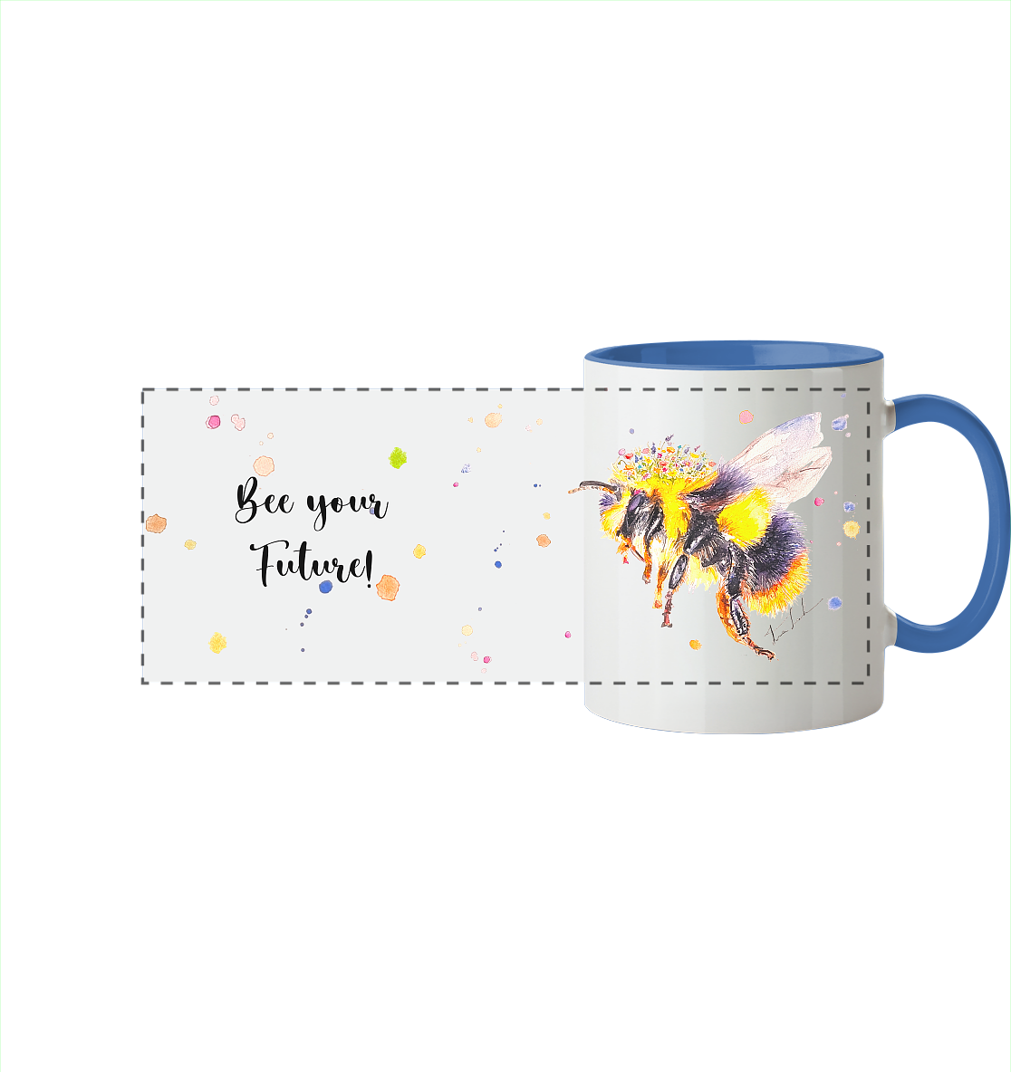 Trinkgefäße mit Hummel - Mila - Panorama Tasse zweifarbig