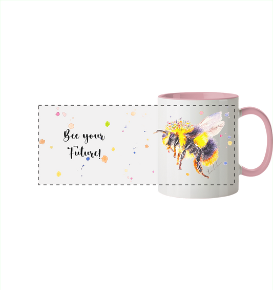 Trinkgefäße mit Hummel - Mila - Panorama Tasse zweifarbig