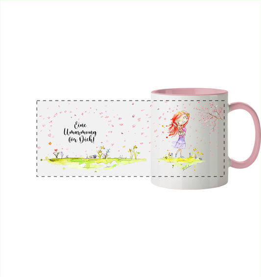 Eine Umarmung für dich - Frühlingsedition- Trinkgefäße - Panorama Tasse zweifarbig