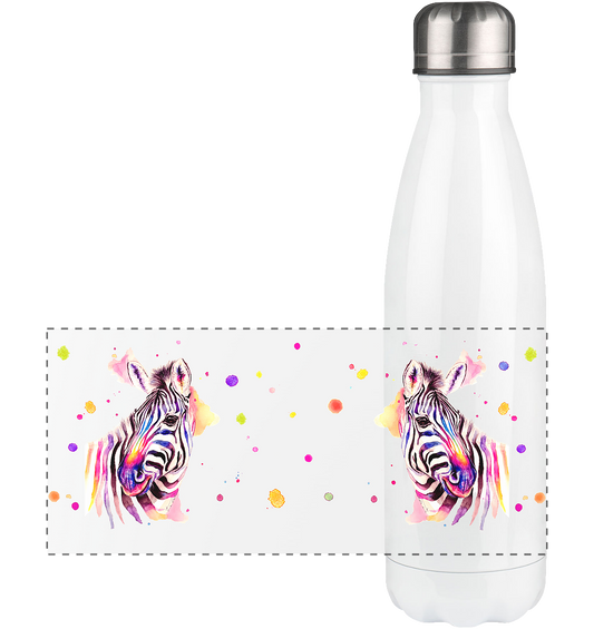 Trinkgefäße mit buntem Zebra - Loni - Panorama Thermoflasche 500ml
