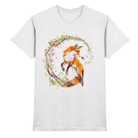 Fuchs mit Rankenillustration - Premium Shirt