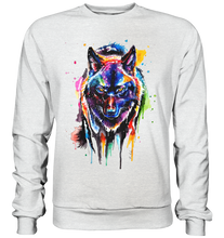 Lade das Bild in den Galerie-Viewer, Bunter schwarzer Wolf - Premium Sweatshirt
