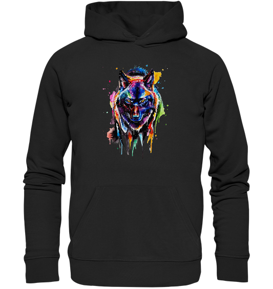 Bunter schwarzer Wolf - Premium Unisex Hoodie