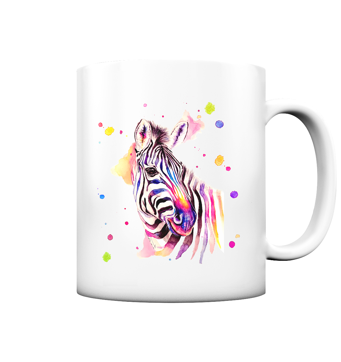 Trinkgefäße mit buntem Zebra - Loni - Tasse matt