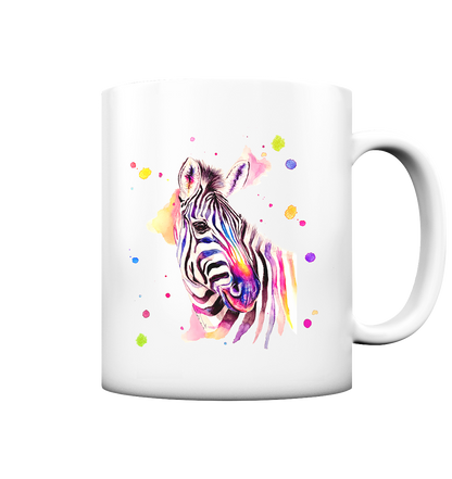 Trinkgefäße mit buntem Zebra - Loni - Tasse matt