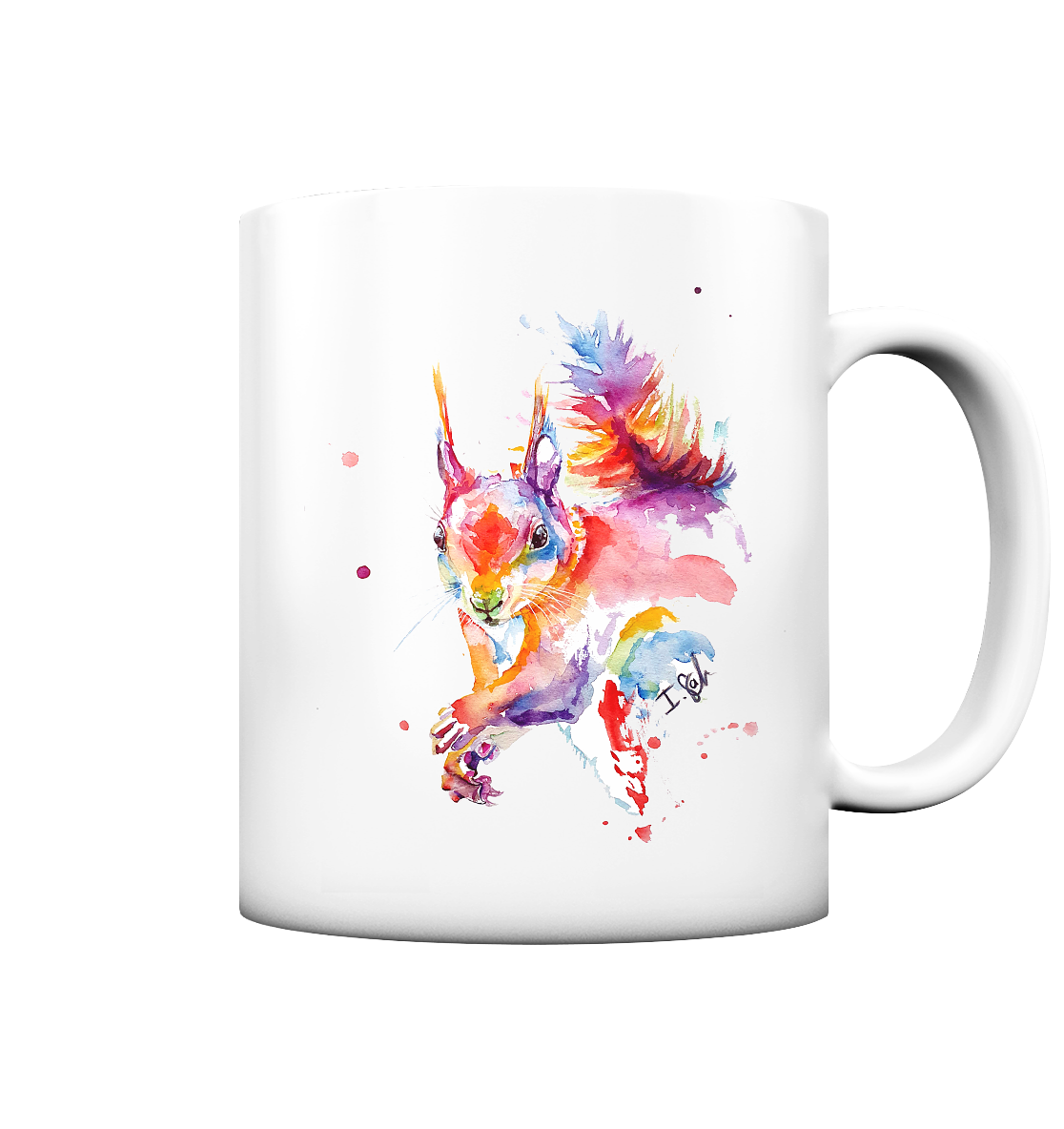 Trinkgefäße mit buntem Eichhörnchen - Tasse matt