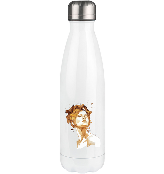 Kaffeemotiv Portrait mit Ginko - Thermoflasche 500ml