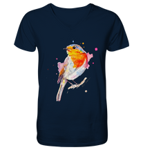 Lade das Bild in den Galerie-Viewer, Buntes Rotkehlchen - V-Neck Shirt
