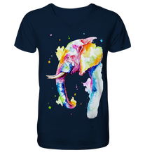 Lade das Bild in den Galerie-Viewer, Bunter Elefant - V-Neck Shirt

