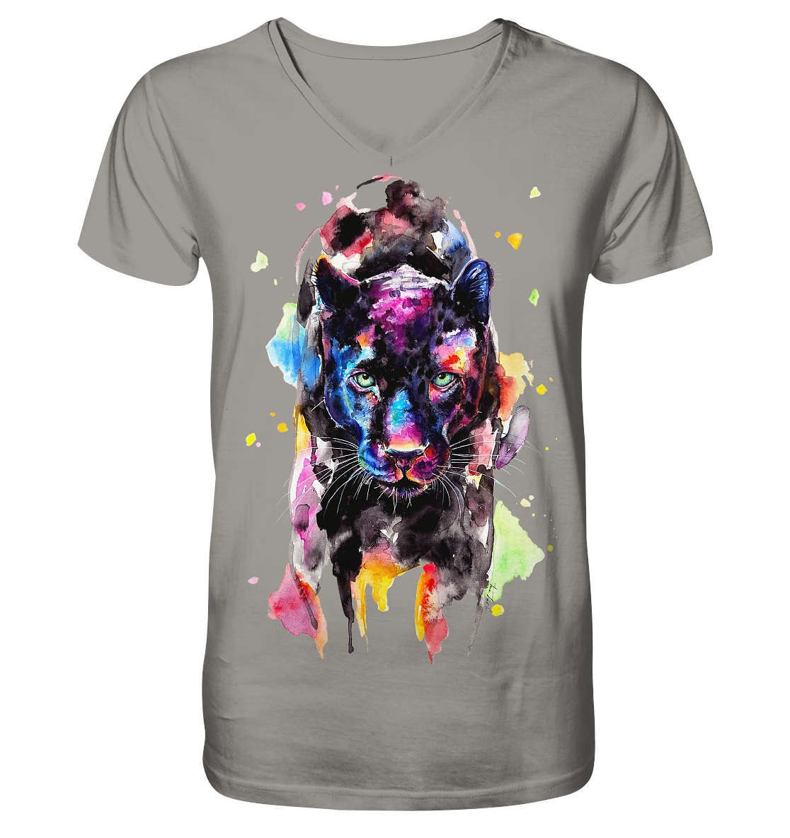 Schwarzer Panther - V-Neck Shirt