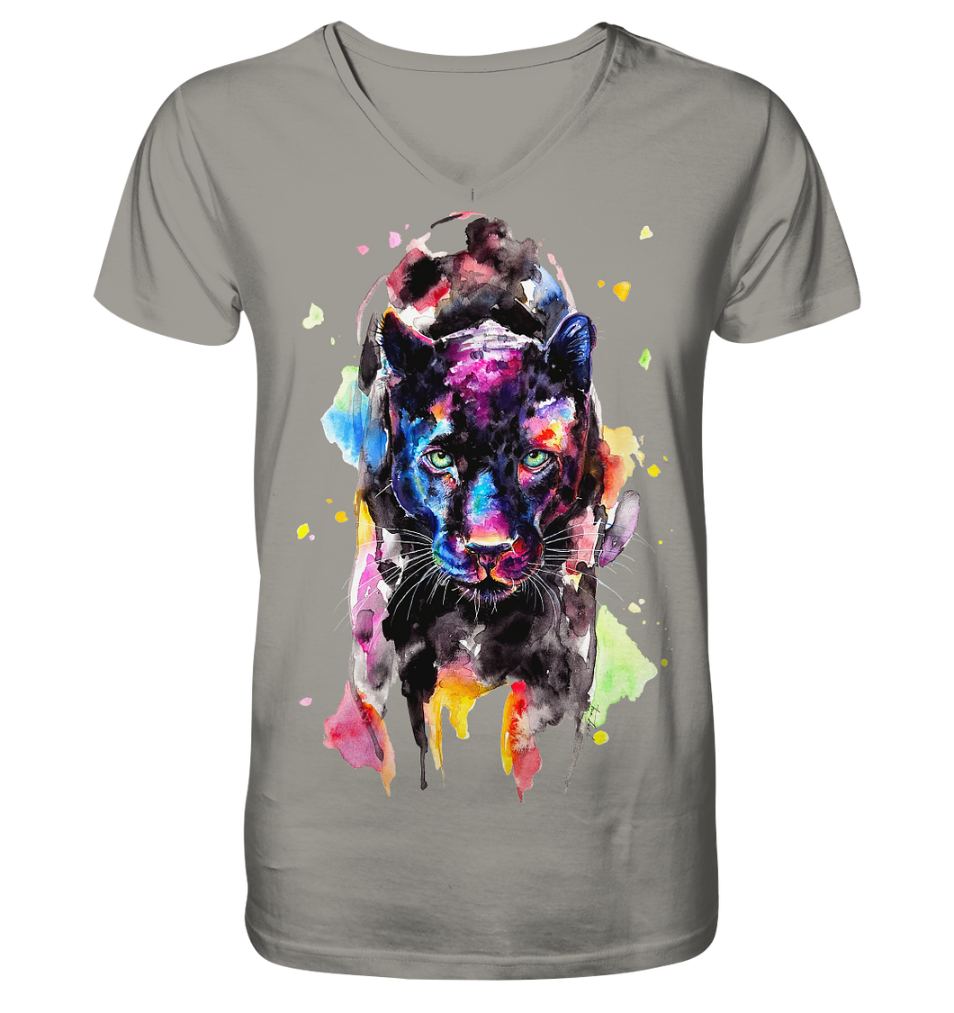 Schwarzer Panther - V-Neck Shirt