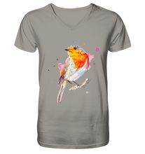 Lade das Bild in den Galerie-Viewer, Buntes Rotkehlchen - V-Neck Shirt
