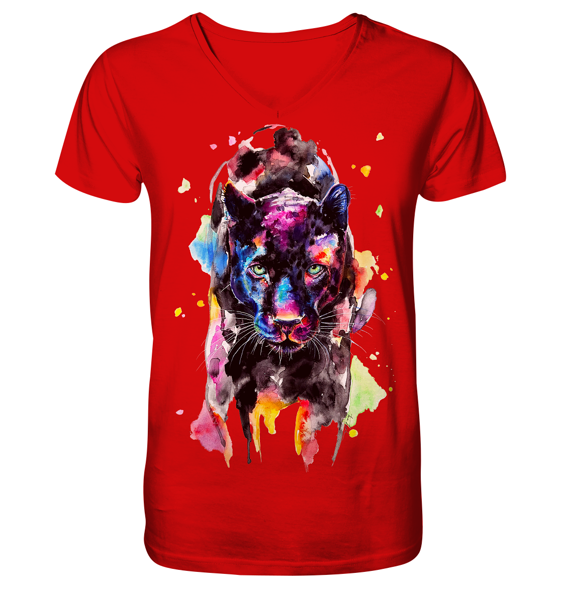 Schwarzer Panther - V-Neck Shirt