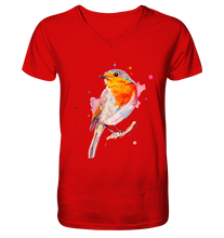 Lade das Bild in den Galerie-Viewer, Buntes Rotkehlchen - V-Neck Shirt
