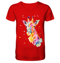 Lade das Bild in den Galerie-Viewer, Bunte Giraffe - V-Neck Shirt
