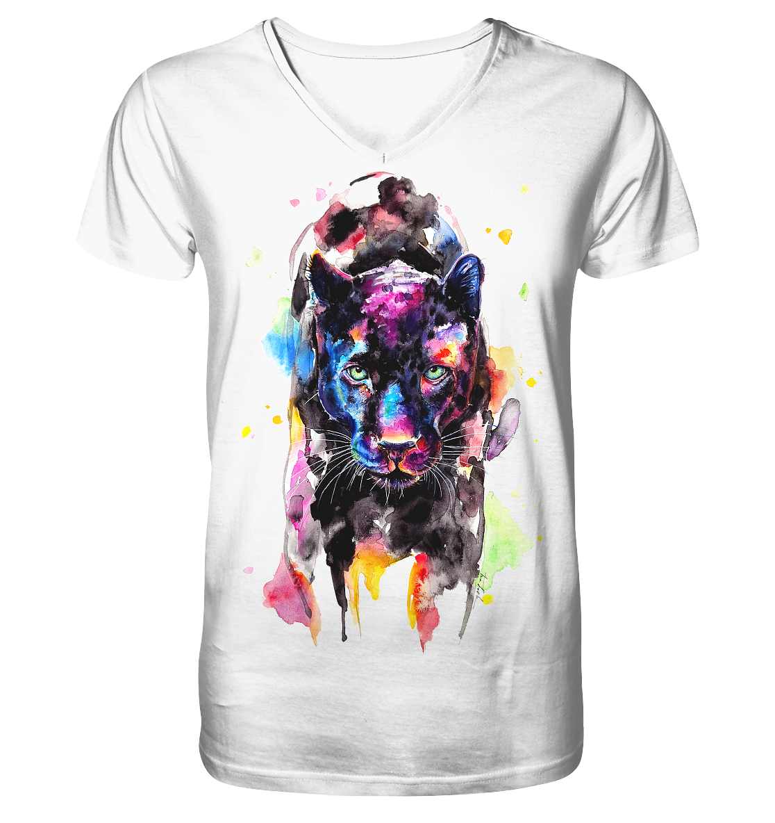Schwarzer Panther - V-Neck Shirt