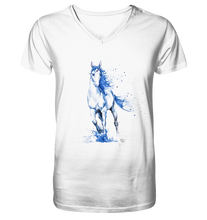 Lade das Bild in den Galerie-Viewer, Blaues Einhorn - V-Neck Shirt
