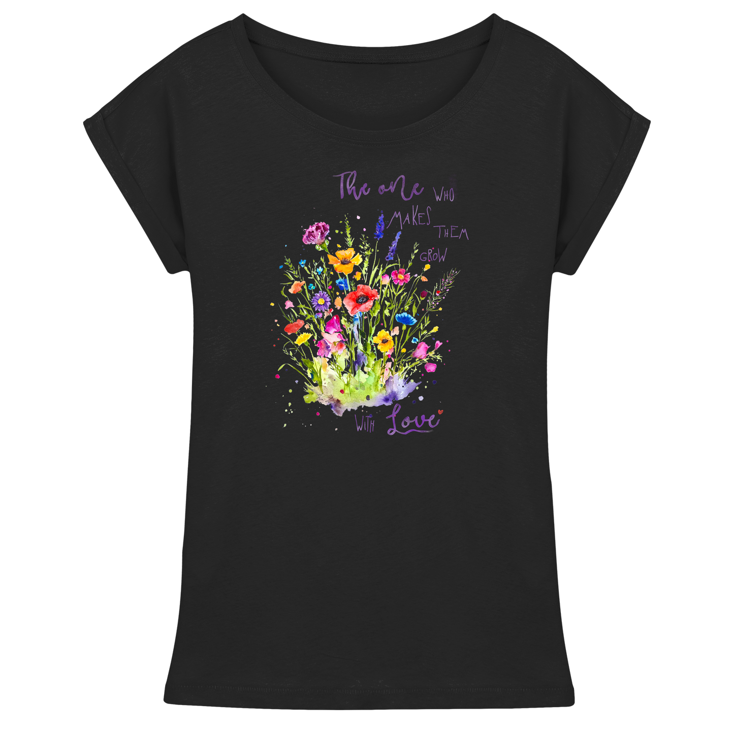 Muttertagsgeschenk - Blumen mit  Spruch - Womens Extended Shoulder T-Shirt
