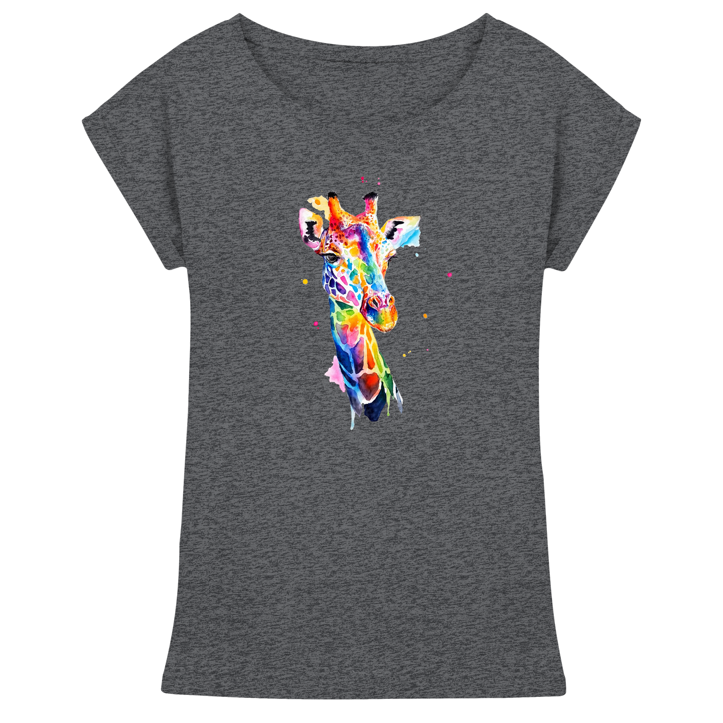 Motiv farbenfrohe Giraffe - Womens Extended Shoulder T-Shirt