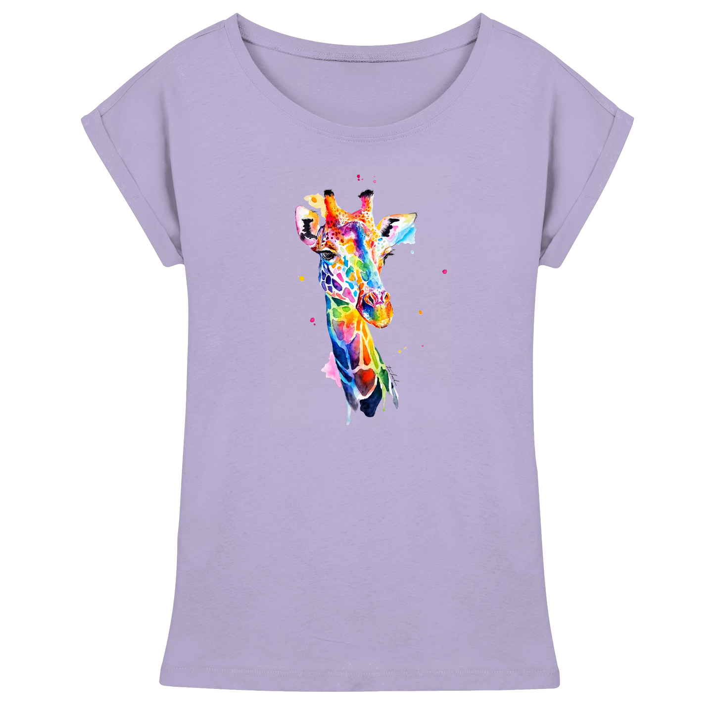 Motiv farbenfrohe Giraffe - Womens Extended Shoulder T-Shirt