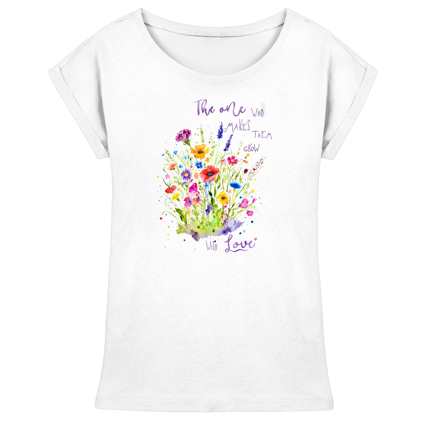 Muttertagsgeschenk - Blumen mit  Spruch - Womens Extended Shoulder T-Shirt