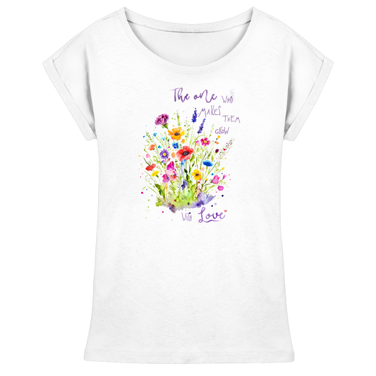 Muttertagsgeschenk - Blumen mit  Spruch - Womens Extended Shoulder T-Shirt