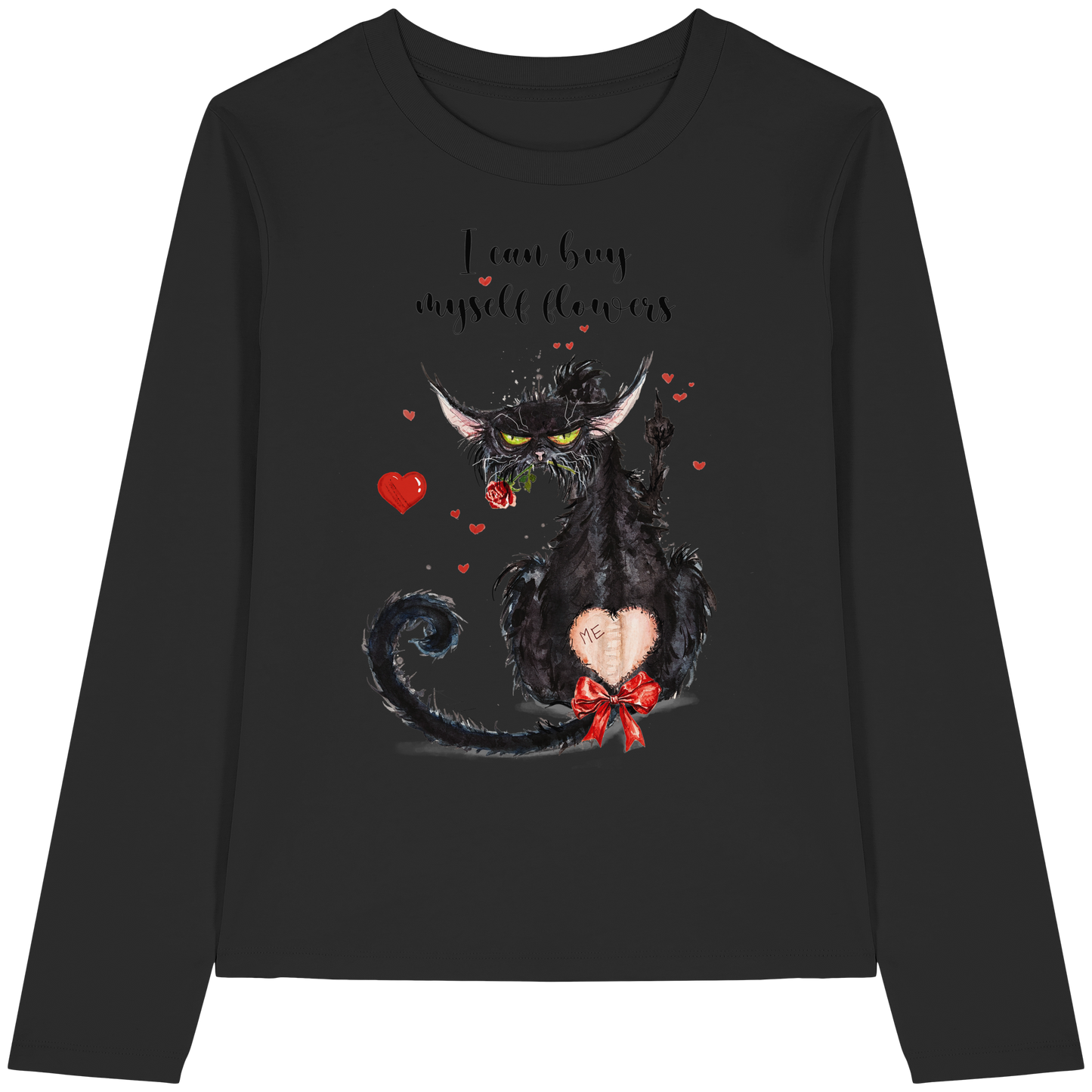 Feministische Valentins - F**U-Cat  - Womens Organic Longsleeve T-Shirt